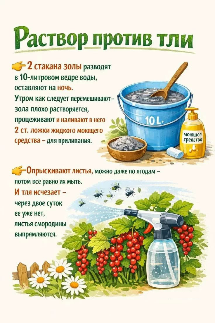 Мыльно-зольный раствор против тли