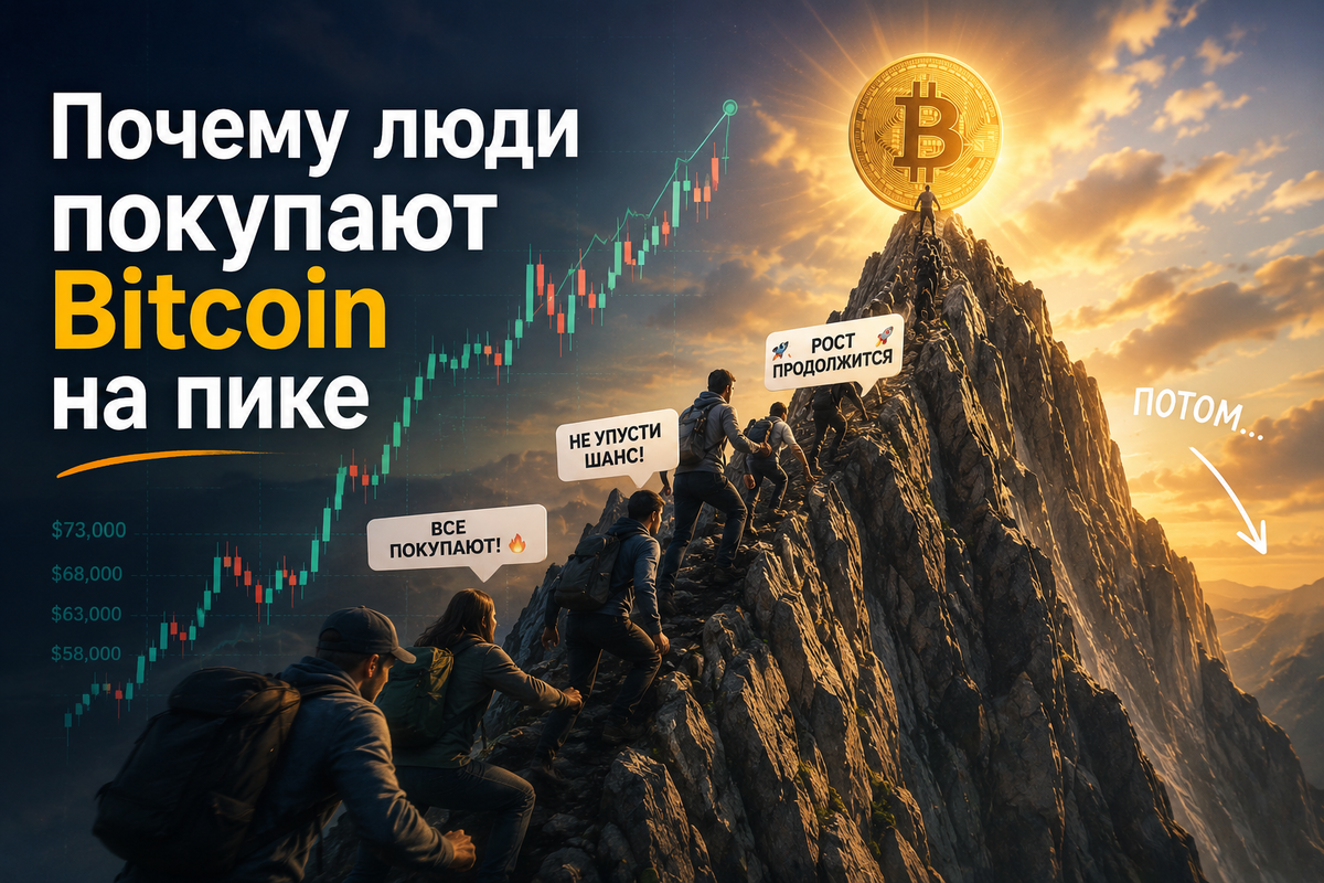 Почему Биткоин часто покупают на самом пике