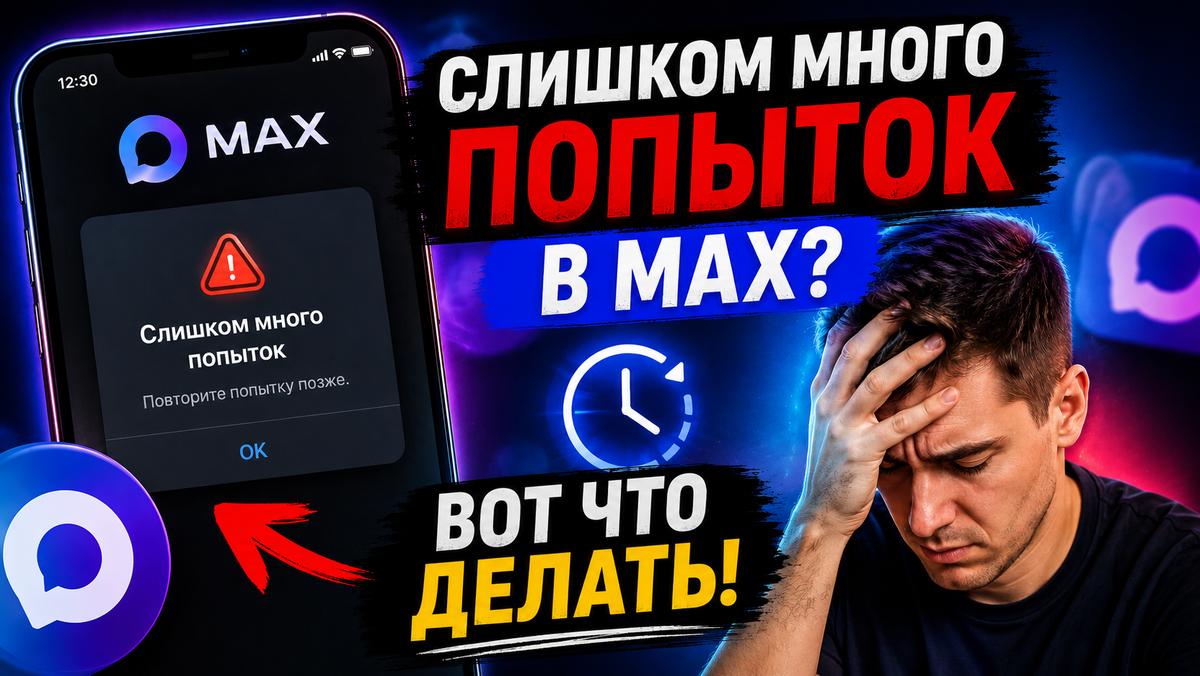 Если в мессенджере MAX появляется сообщение «слишком много попыток» что делать ? 