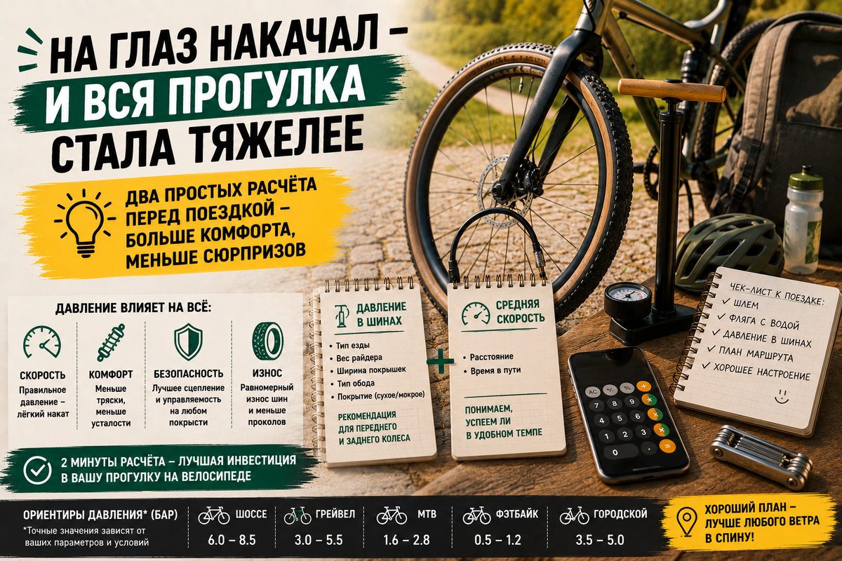 Самый странный спор перед велопрогулкой обычно начинается не на дороге, а у насоса. Один качает «чтобы было твёрдо», второй боится пробить колесо, третий уже хочет ехать.