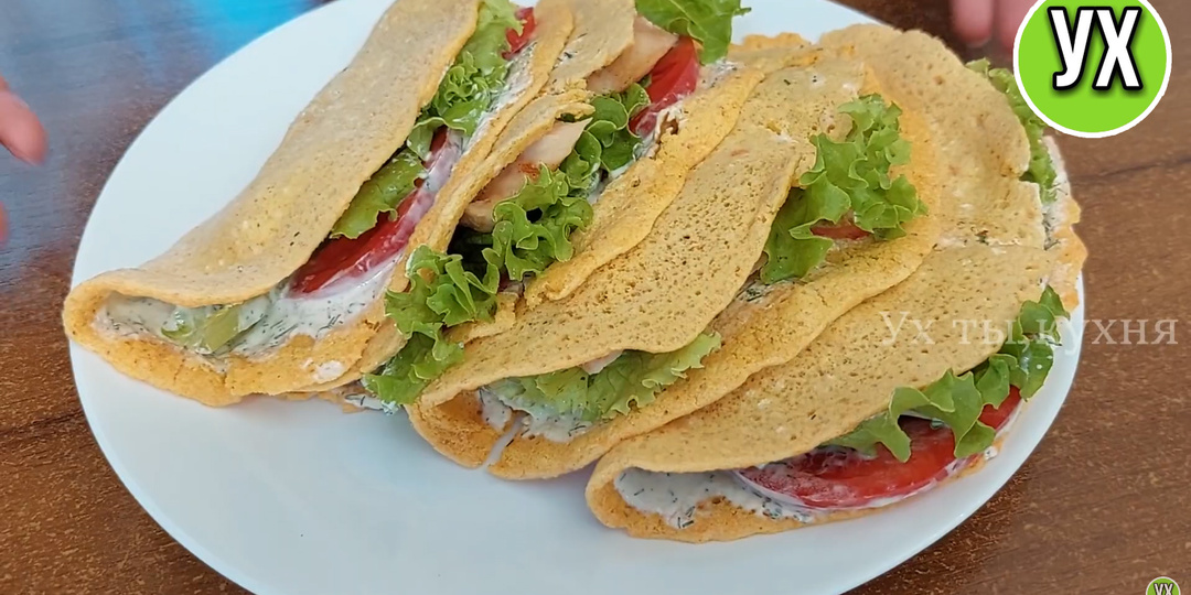 Блинчики из красной чечевицы с курицей
