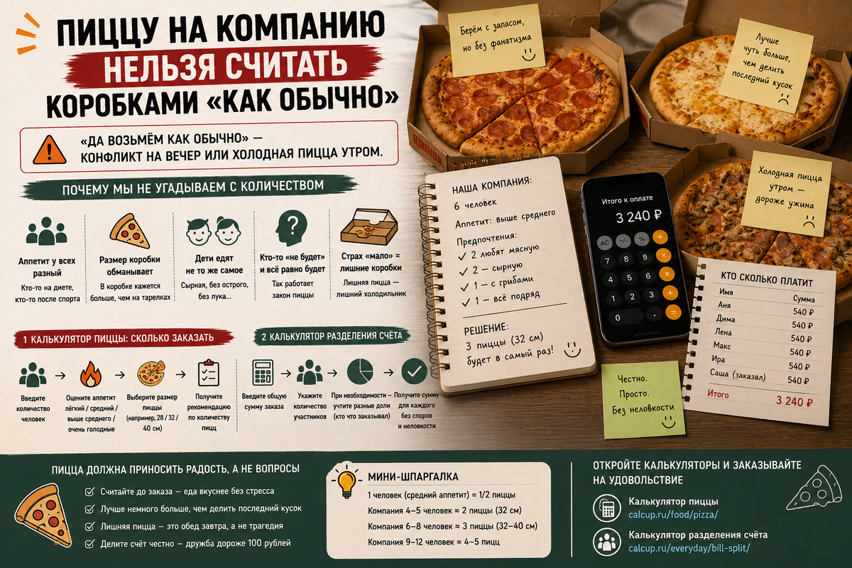 Вечер с пиццей портится двумя способами: либо последний кусок делят глазами, либо утром в холодильнике лежит холодная коробка с укором. И почти всегда всё начиналось с фразы: «Да возьмём как обычно».