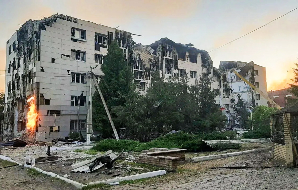    Здание общежития Старобельского профессионального колледжа Луганского педагогического университета  Канал главы ЛНР Леонида Пасечника в "Максе"/ТАСС