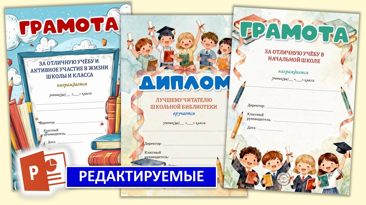 Цветной вариант школьных грамот.