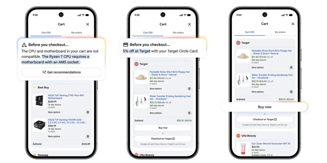Google запускает систему Universal Cart — ИИ-корзину, которая сама помогает человеку выбирать и покупать товары