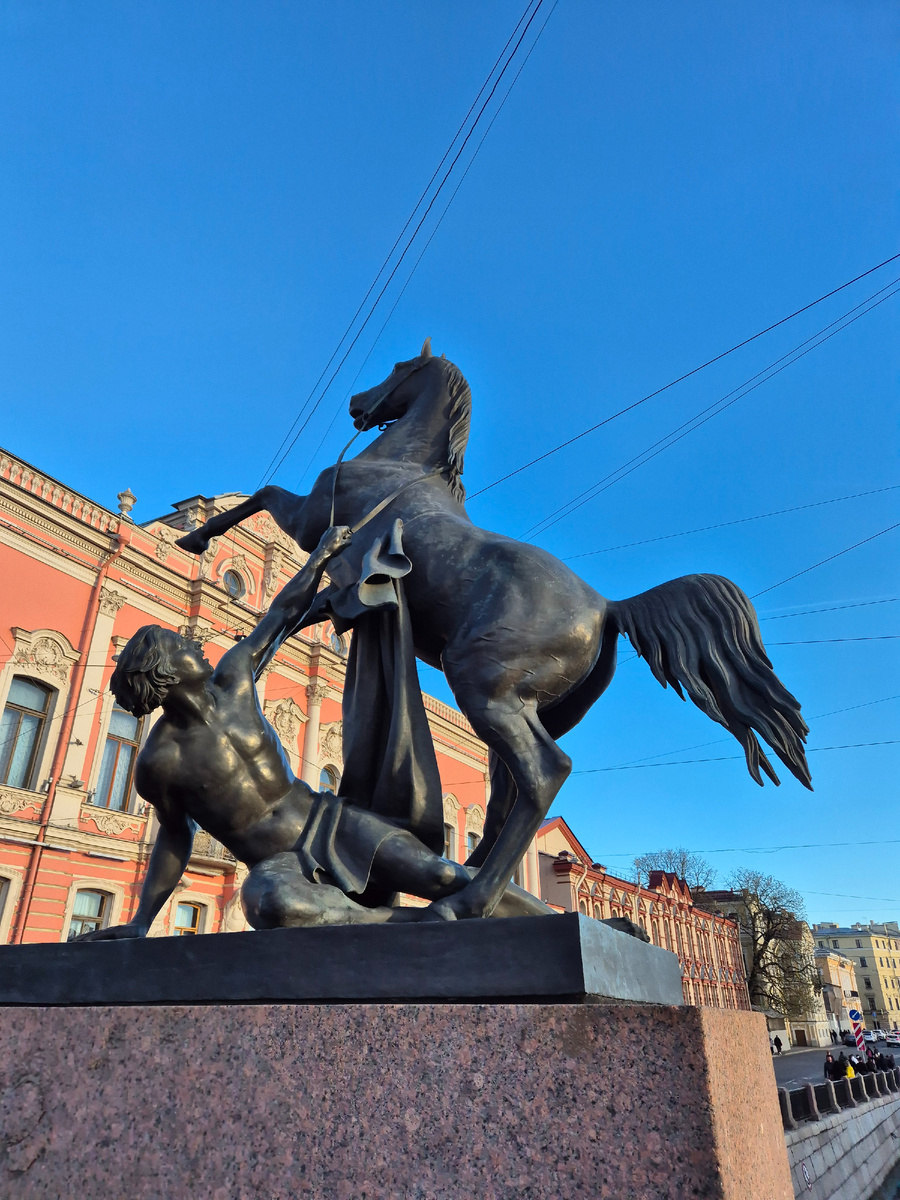 Это третий этап - человек почти повержен, он уже на земле, но не отпускает поводья.