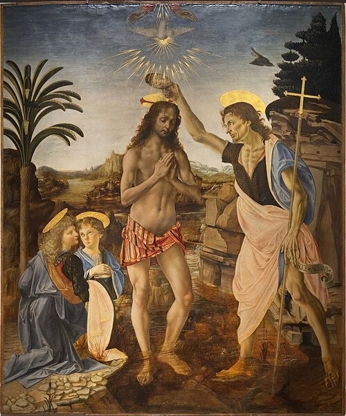 Верроккьо. «Крещение Христа», 1472–1475 годы, Галерея Уффици, Флоренция © Public domain
