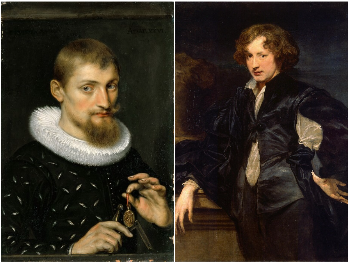 Питер Пауль Рубенс. «Портрет мужчины 26 лет», 1597 год, Метрополитен-музей, Нью-Йорк © Public domain / Антонис Ван Дейк. Автопортрет, 1622–1623 годы, Государственный Эрмитаж © Public domain