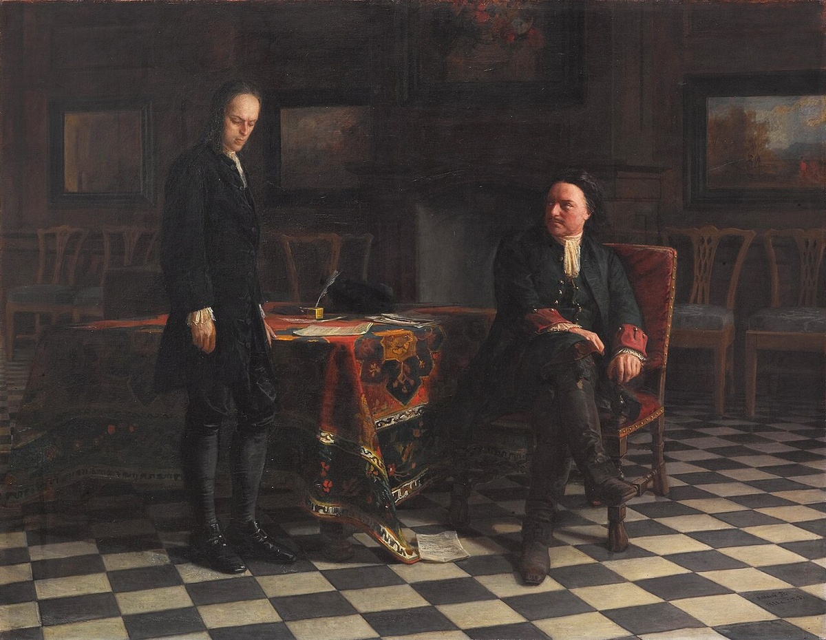 Николай Ге – «Пётр I допрашивает царевича Алексея в Петергофе» (1871)