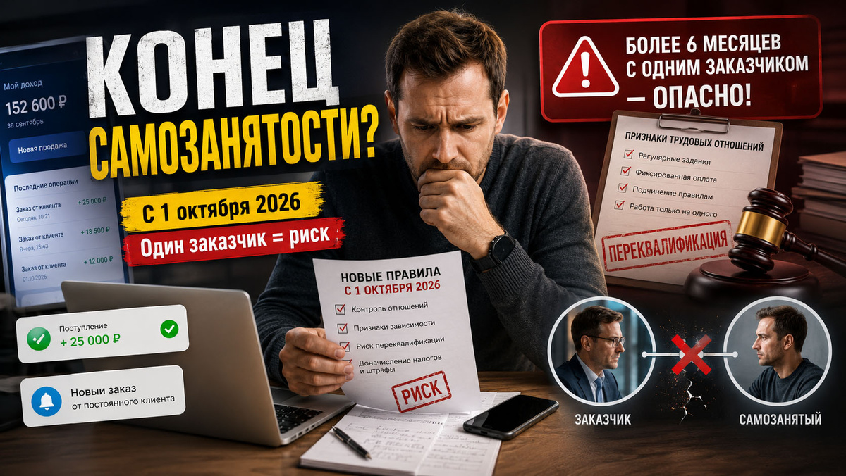 Конец самозанятости? Что меняется с 1 октября 2026 года