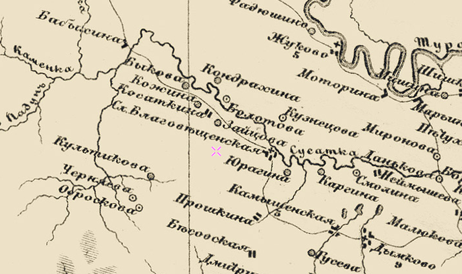Карта Стрельбицкого издания 1919-1921. Восток. Фрагмент.