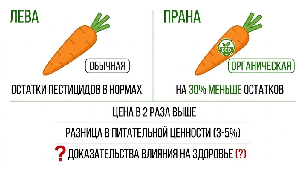 Сертифицированная органика реально дороже в производстве. Меньше урожайность, выше требования к севообороту