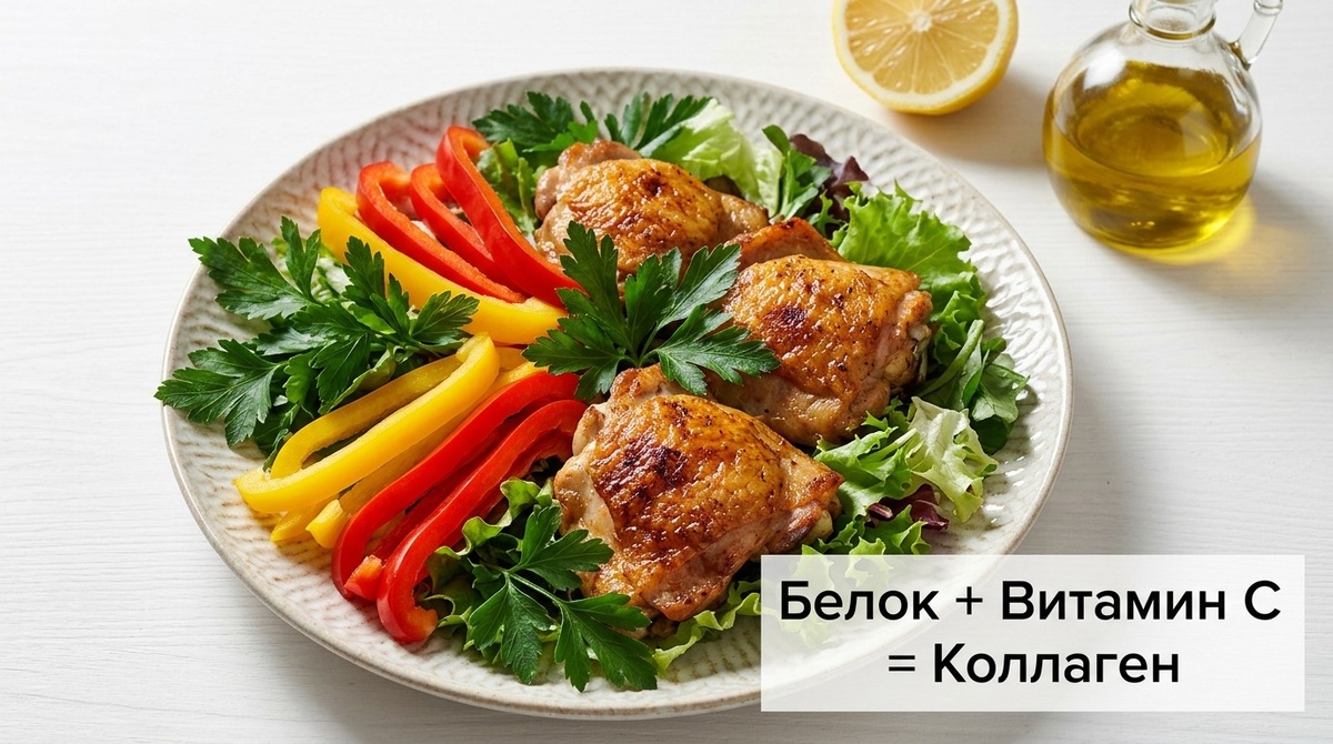 Курица, творог, яйца, рыба — всё на месте. А кожа всё равно ведёт себя капризно