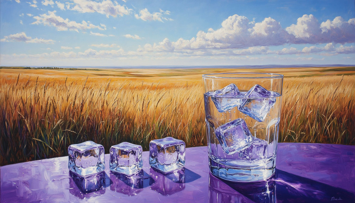 Лёд в бокале воды. (Картинка: ИИ Шедеврум)