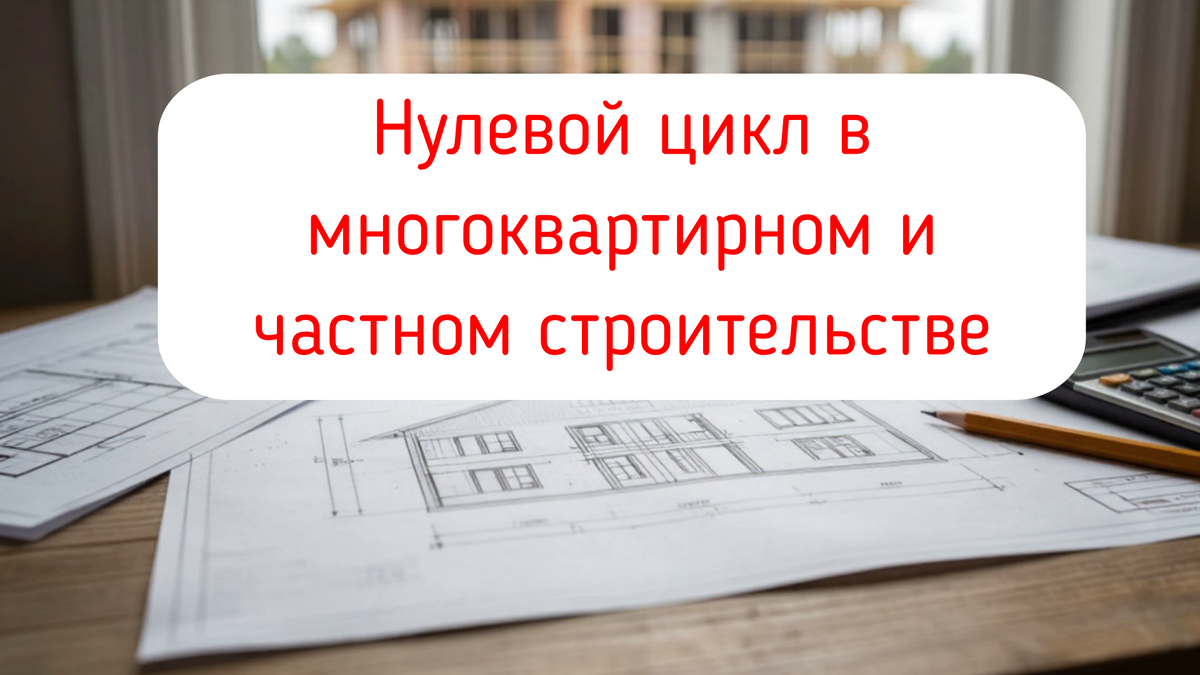 Нулевой цикл в многоквартирном и частном строительстве
