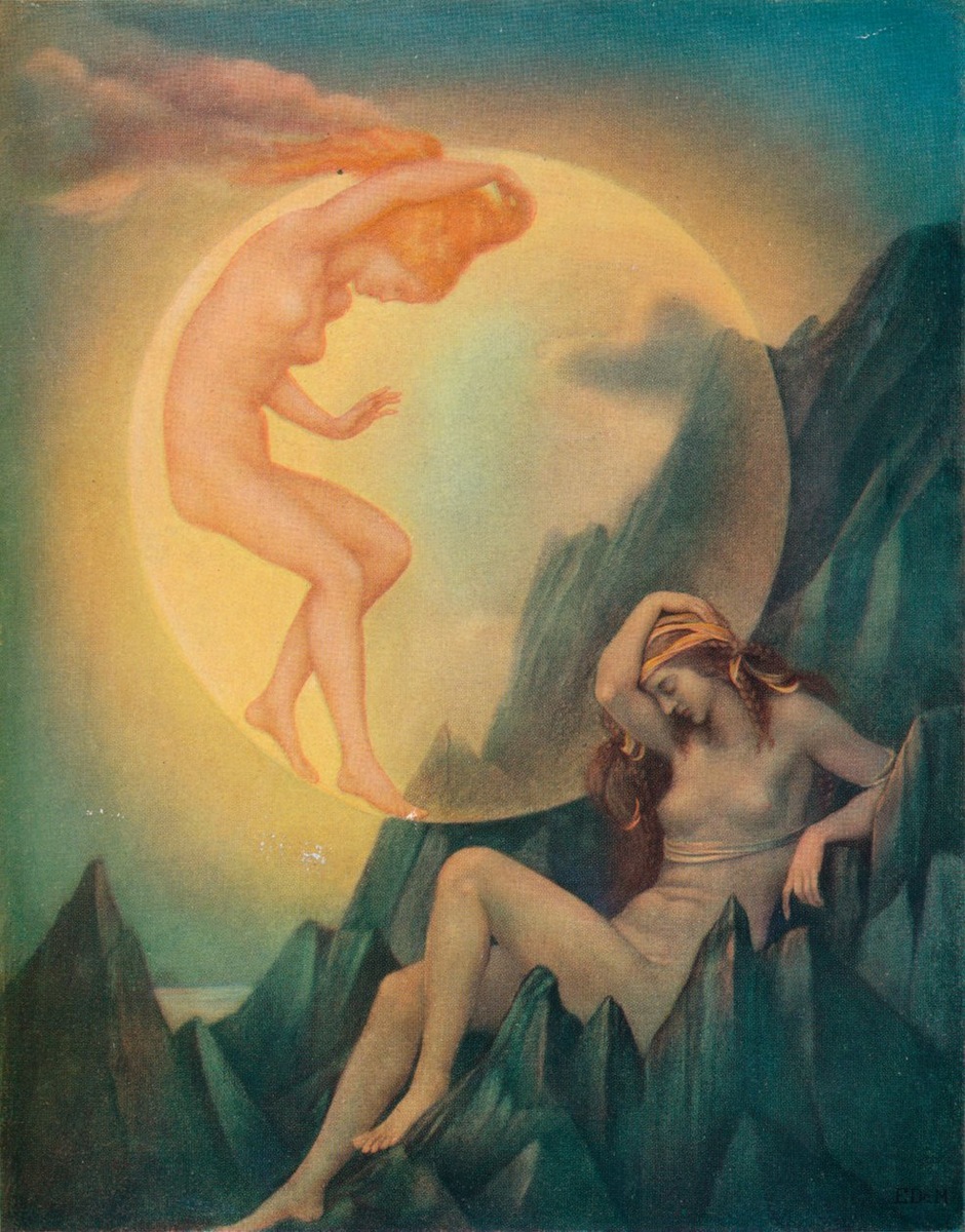 Эвелин де Морган "Спящая Земля и пробуждающаяся Луна" (1910)