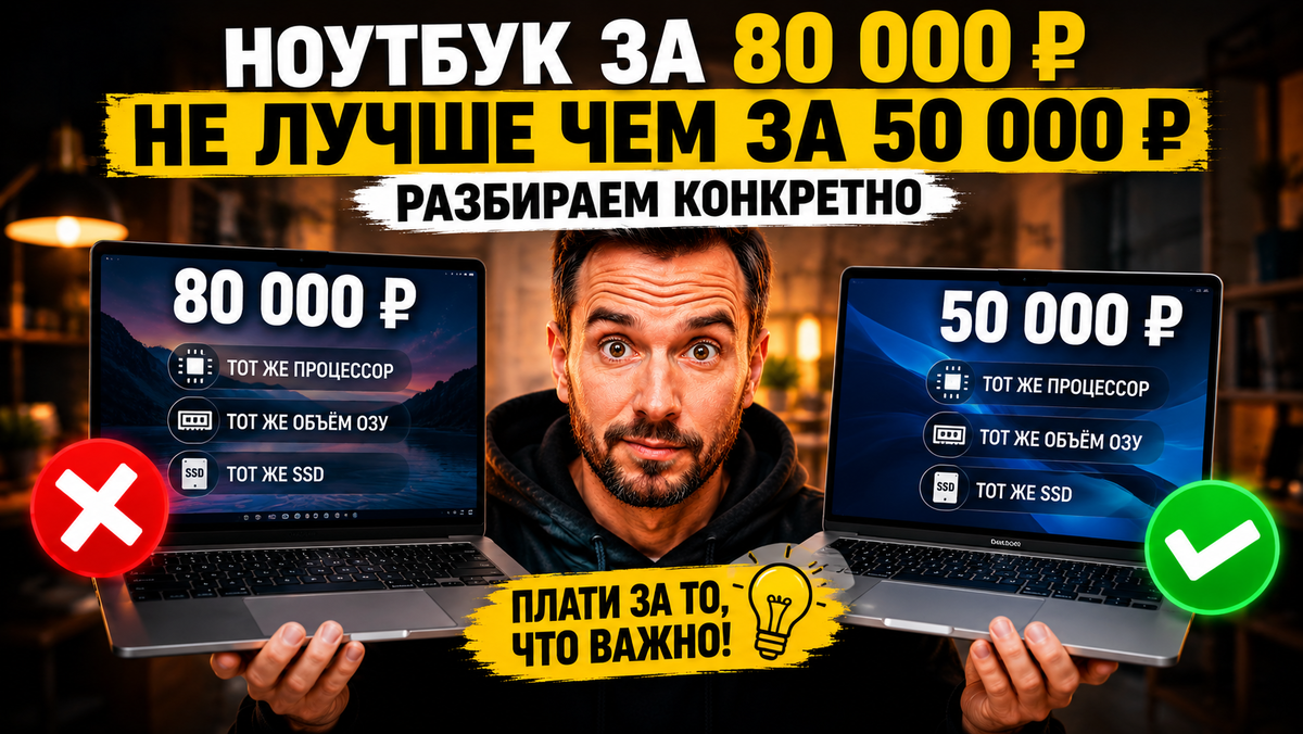Сравнение ноутбуков за 50 000 и 80 000 рублей: где реальная разница и за что вы переплачиваете