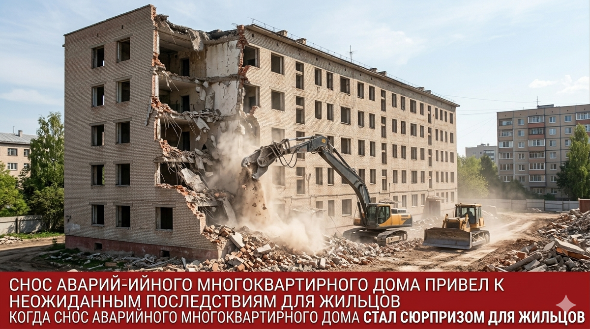 Снос аварийного многоквартирного дома привел к неожиданным последствиям для жильцов - СТРОЙКОНСЬЕРЖ