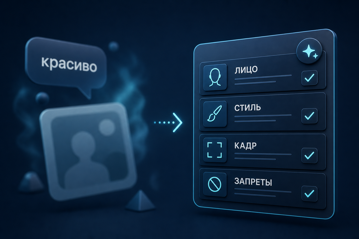 Слева разсытый запрос, а справа то что нужно нейросети для понимания.