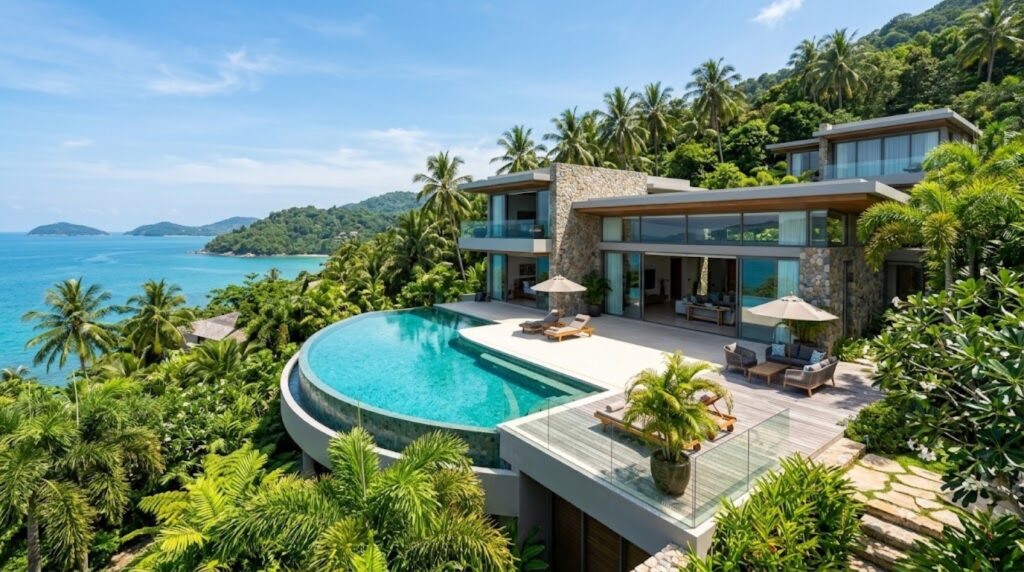    Современная вилла с бассейном на Пхукете в окружении пальм Realty-Phuket