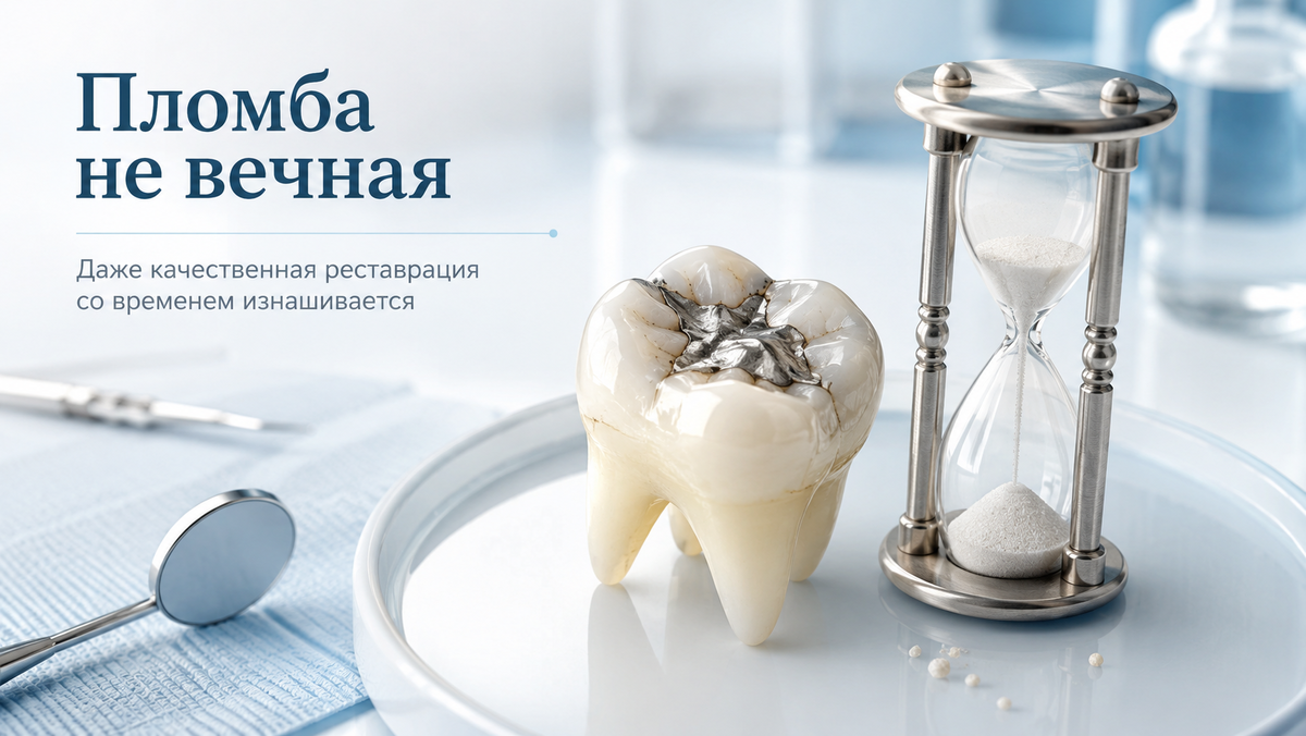 Даже качественная пломба со временем изнашивается