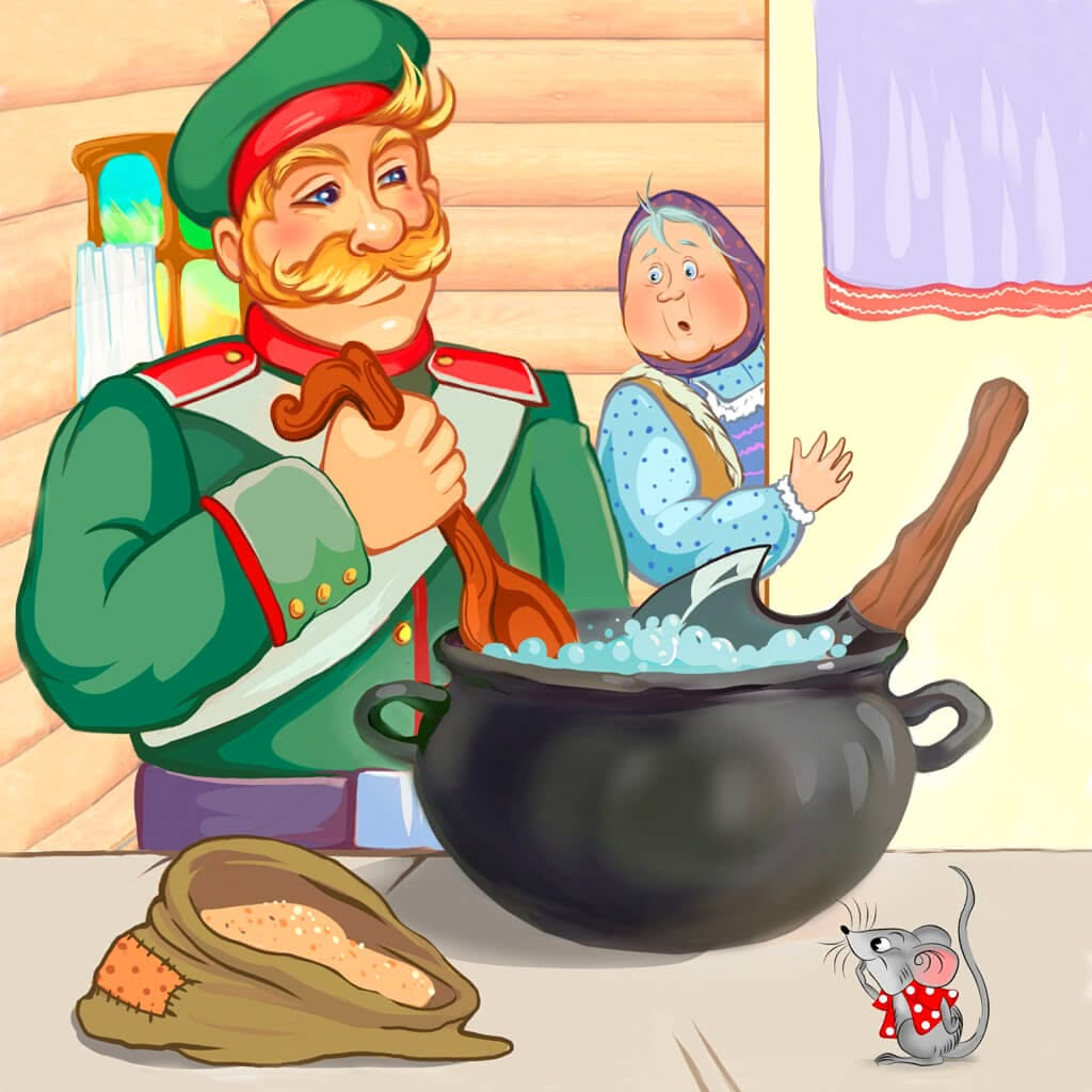 Солдат закидывает в котелок ингредиенты для каши.