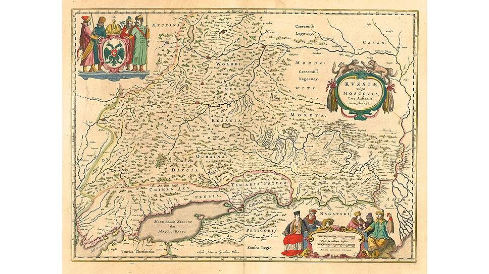 Карта Южной России Исаака Массы (1638 год), на которой отмечен Atamanskoi Gorod (Атаманский город) в устье Дона Фото: Isaaco Massa, Amsterdam