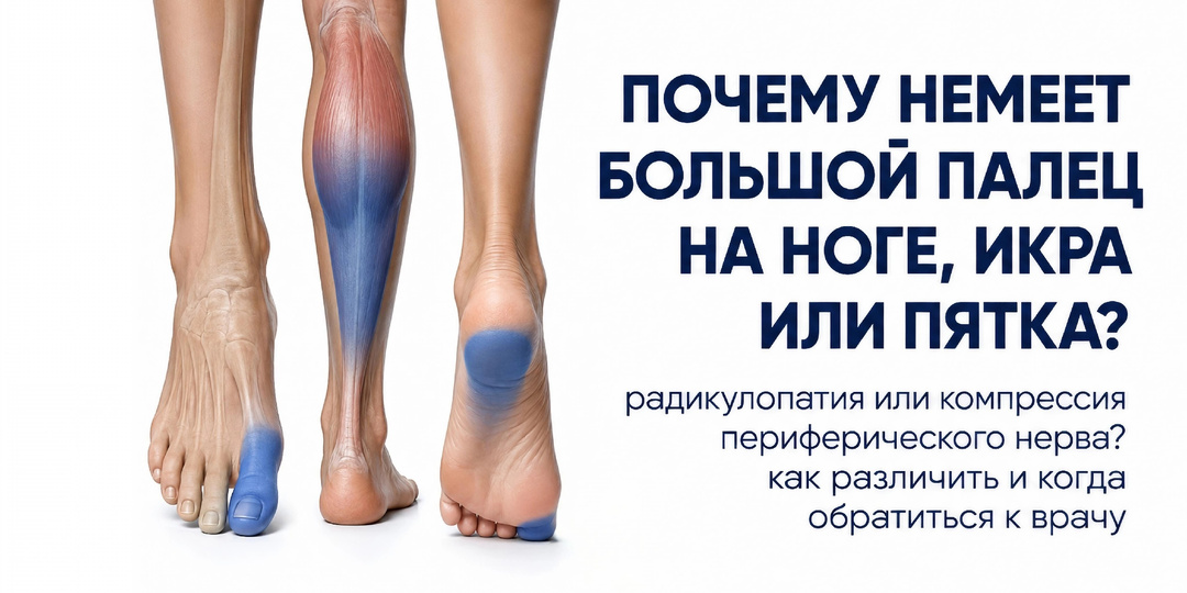 Почему немеет большой палец на ноге, икра или пятка?Радикулопатия или компрессия периферического нерва? Как различить и когда обратиться к в