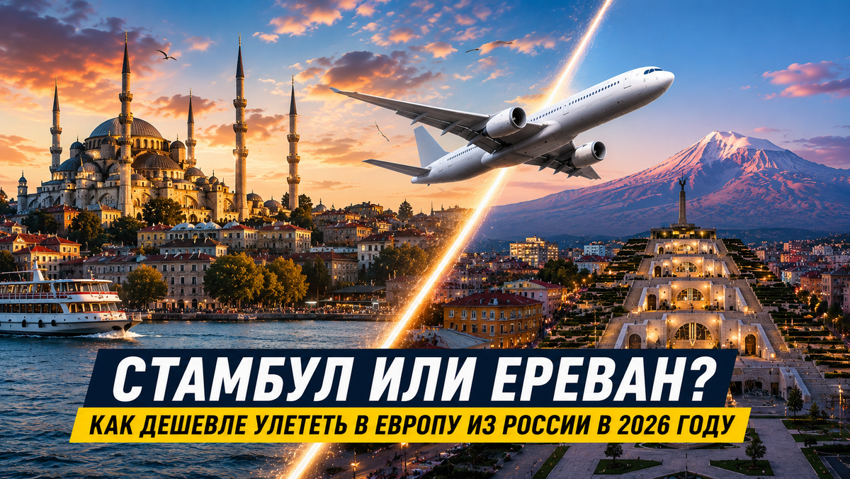 Стамбул или Ереван? Как дешевле улететь в Европу из России в 2026 году