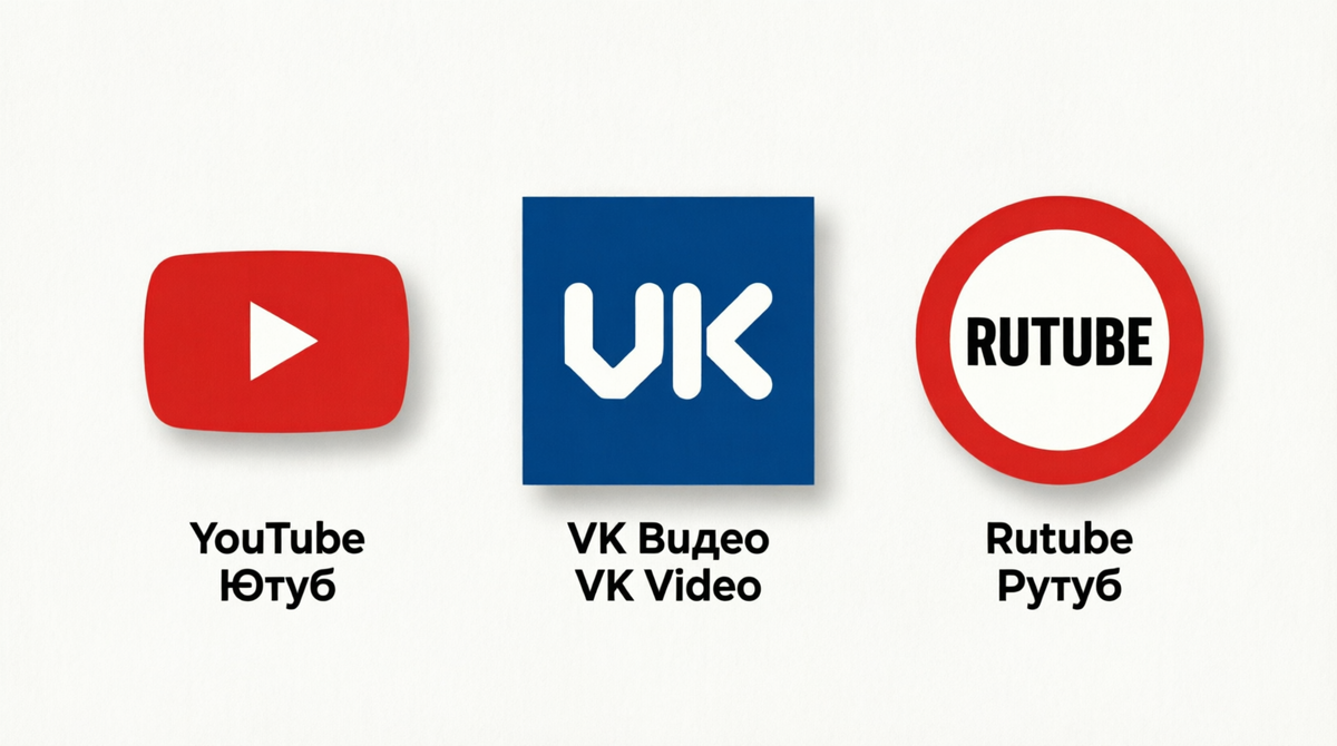 YouTube, VK Видео и Rutube
