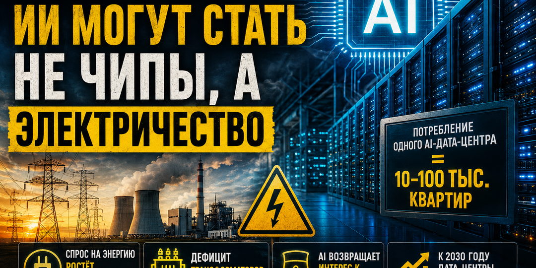 Главным ограничением ИИ могут стать не чипы, а электричество: что уже происходит с дата-центрами