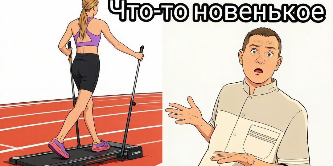 Такого я еще не видел!🤔Беговая дорожка для скандинавской ходьбы!