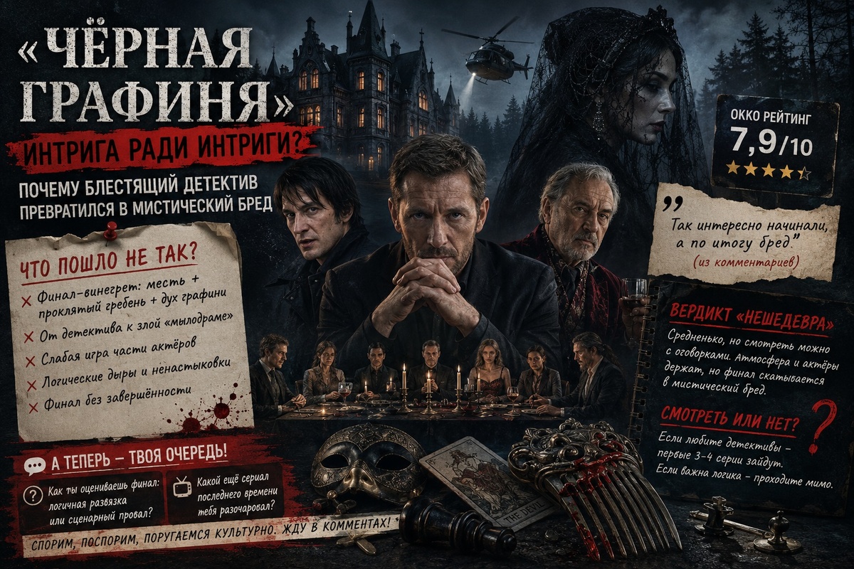 сериал "Черная графиня" 2026г. разбор в канала Дзен "Нешедевр"