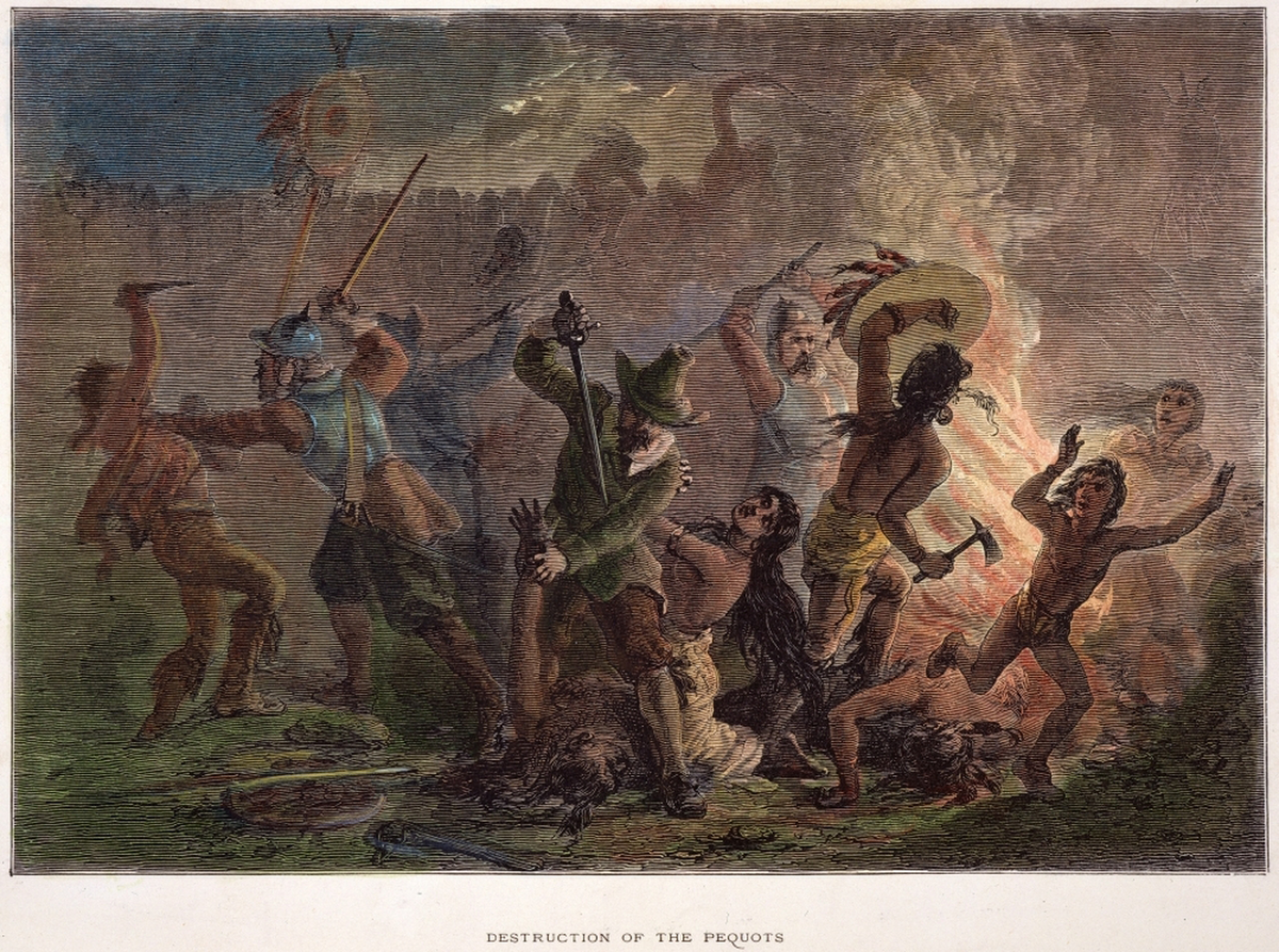 «Мистикская резня», гравюра XIX века https://en.wikipedia.org/wiki/Mystic_massacre