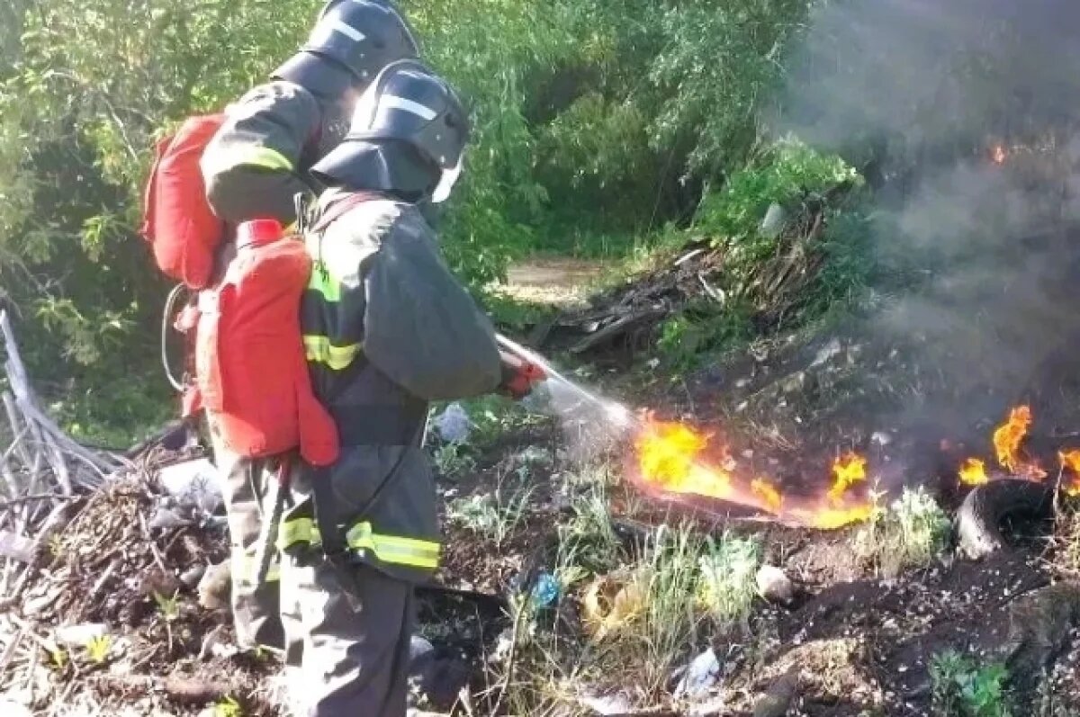    В Железнодорожном районе Ульяновска сгорел гектар сухой травы