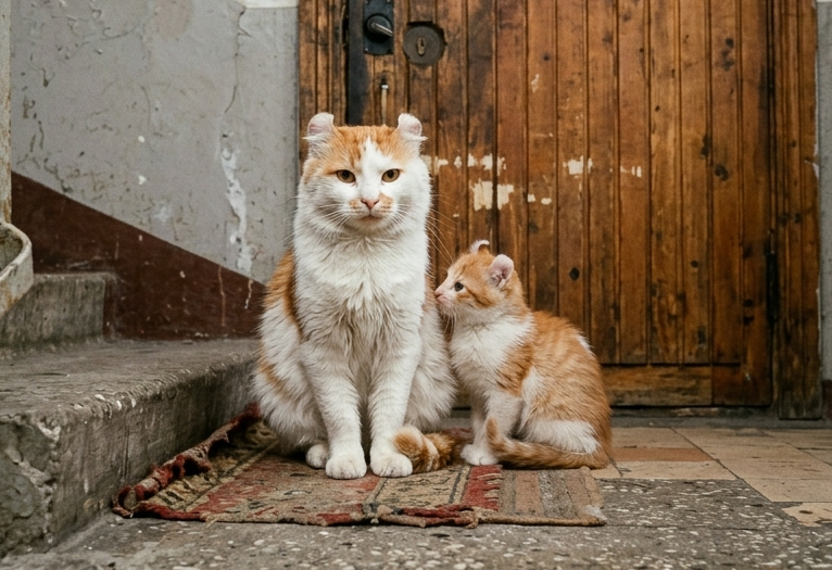 Бездомная кошка, которую я подкармливал привела котенка и попросила забрать