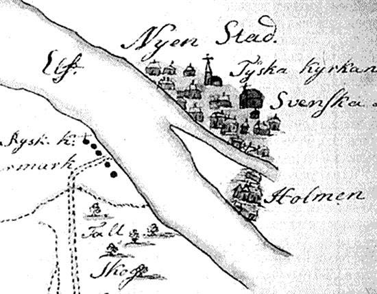 Город Ниен и начало дороги на Нарву. 1688 г.