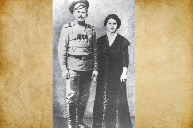 Чапаев с женой Пелагеей
