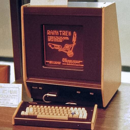 На фотографии представлена более поздняя версия терминала PLATO (1981 год).