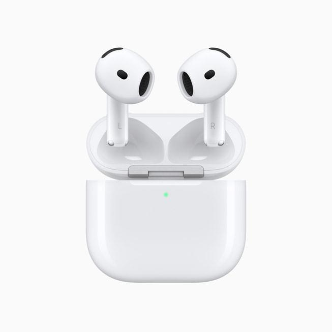 Белые беспроводные наушники Apple AirPods 4 без шумоподавления в кейсе для iPhone