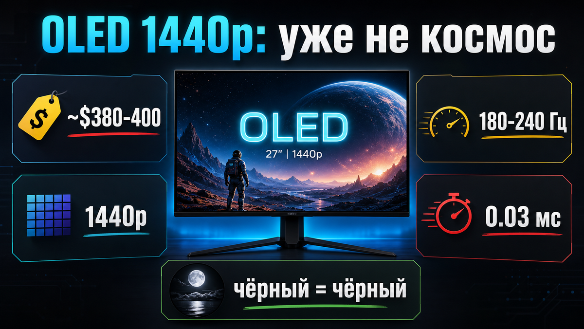 1440p OLED уже не выглядит как покупка из параллельной вселенной: цены на скидках опускаются примерно к $380-400