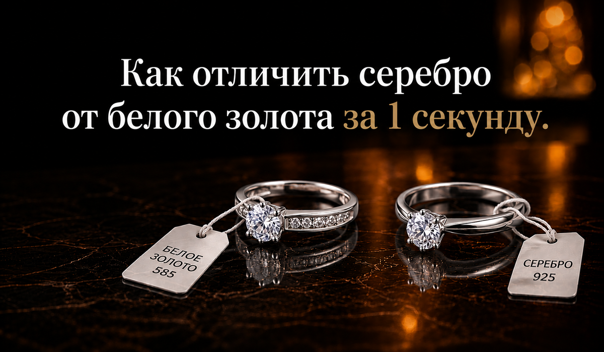 Как отличить серебро от белого золота за 1 секунду