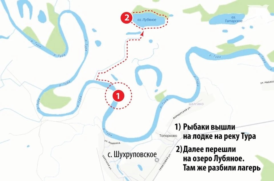    Передвижение рыбаков на карте Ксения КРИВОЩЕКОВА