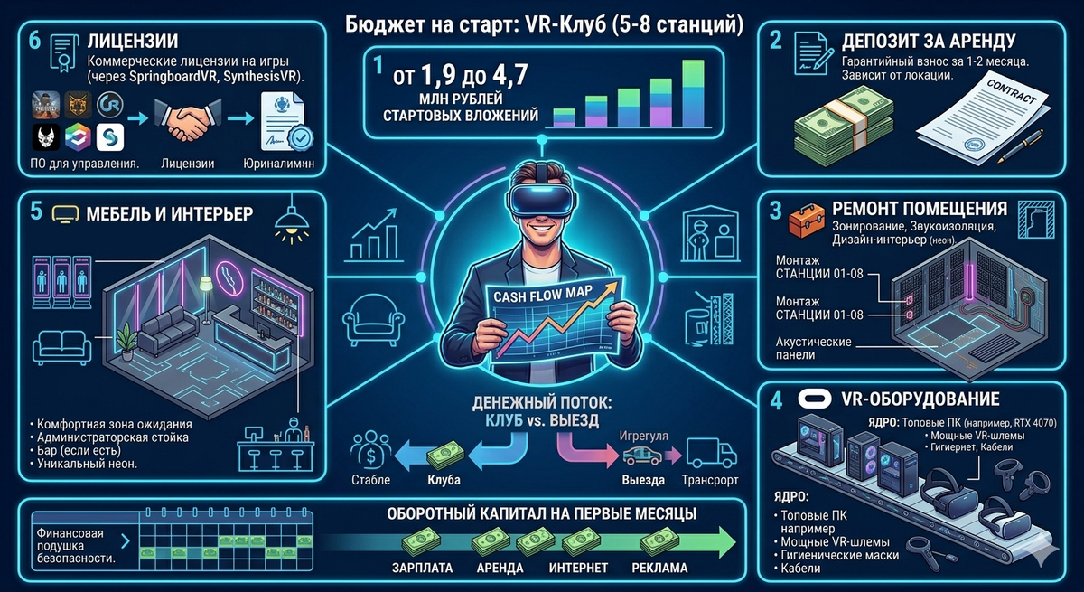 Расходы на открытие VR клуба
