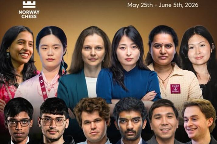 Участники престижного шахматного турнира Norway Chess-2026.