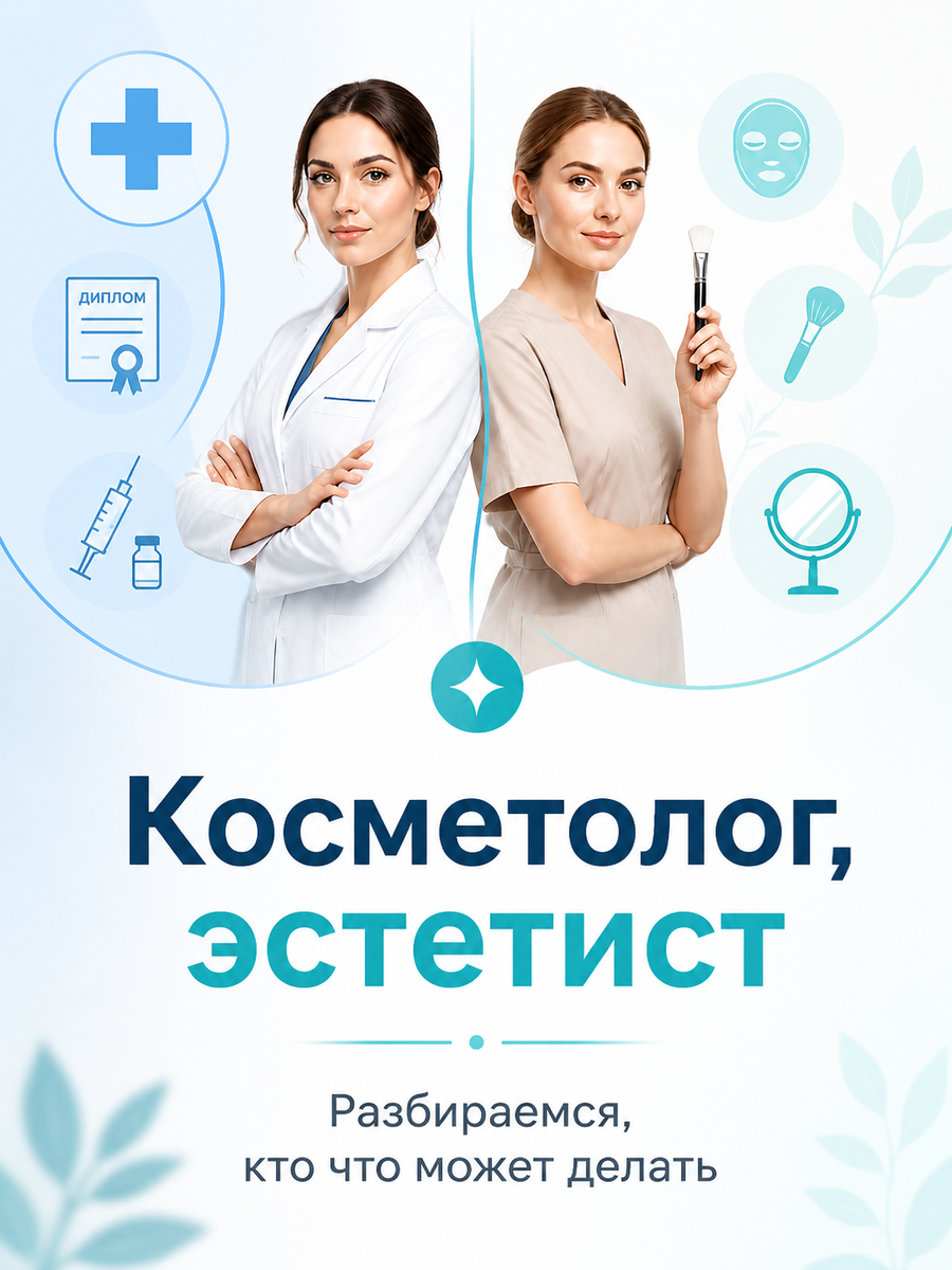 Поэтому перед визитом важно понимать, кто перед вами: врач-косметолог или специалист по бытовым косметическим услугам.