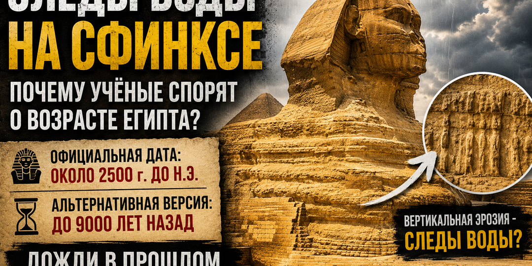 Великий Сфинкс и следы воды: почему учёные спорят о возрасте Египта
