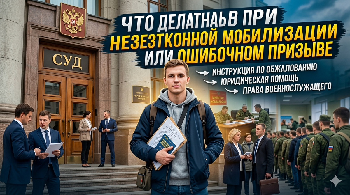 Что делать при незаконной мобилизации или ошибочном призыве? Разбираем, как защитить свои права, какие основания позволяют оспорить решение военкомата, куда обращаться, какие документы собирать и как военный юрист помогает отменить незаконный призыв. Практические рекомендации, реальные кейсы и пошаговый алгоритм действий