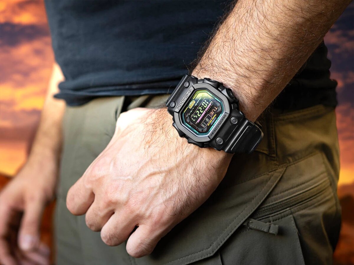 Часы G-Shock GX-56MF-1E выглядят мощно, брутально, уверенно располагаются на руке