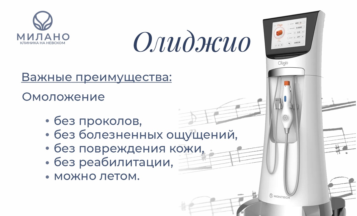 Монополярный RF лифтинг Олиджио в клинике Милано на Невском